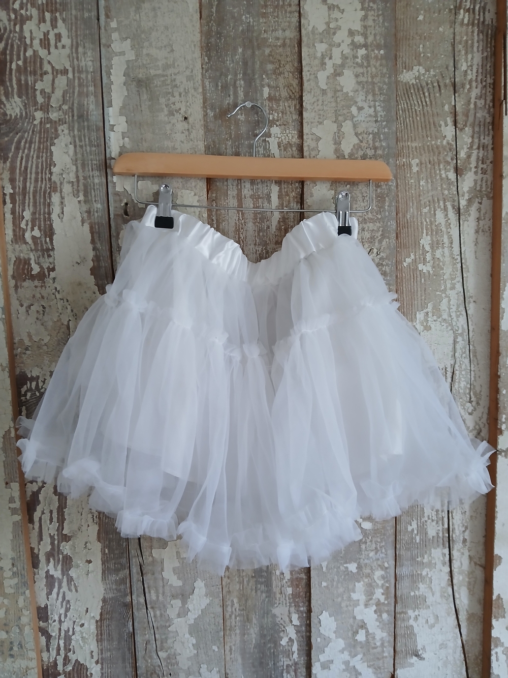 (2/20$)White Layered Tulle Tutu Skirt - Flared Petticoat Style